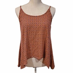 Soprano Geometric Floral Low Back Women's Tank Sm